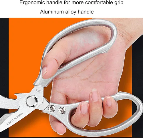Miniatura 6 de LONJYI - Tijeras de cocina multifunción, tijeras de acero inoxidable resistentes con cuchillas ultra afiladas, tijeras para zurdos y diestros, uso