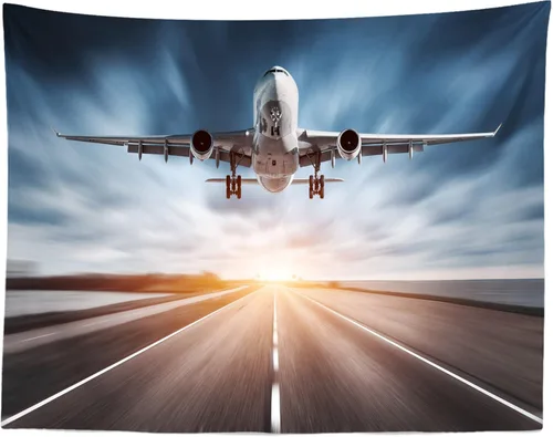 Miniatura 3 de BELECO Telón de fondo de avión de 5 x 3 pies, tela para aterrizaje de avión, despegue, pista de aterrizaje, aeropuerto, pista de aterrizaje, fondo