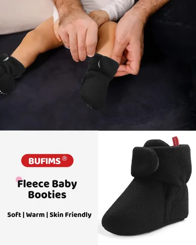 Miniatura 3 de Botines de forro polar para recién nacido, unisex, antideslizantes, para recién nacidos, primeros pasos, zapatos cálidos para la casa para bebés