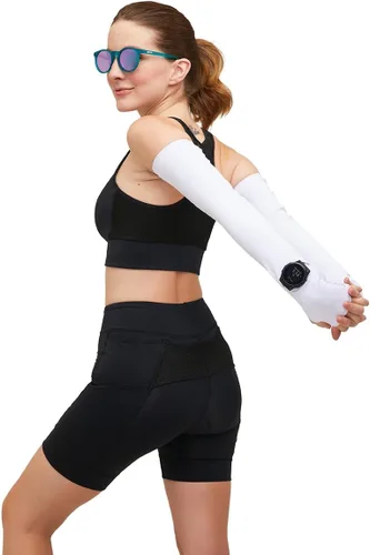 Miniatura 3 de SportBR Mangas de brazo con apertura para rastreador de fitness, agujero para pulgar, mangas de brazo para hombres y mujeres, deportes, protección