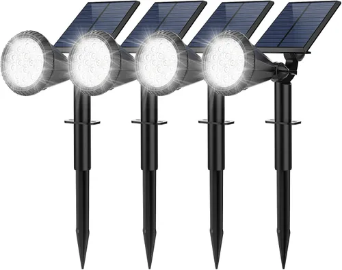 Miniatura 19 de Focos solares para exteriores, cambio de color, 7 modos/14 luces LED solares para exteriores, impermeables, RGB multicolor, luces solares