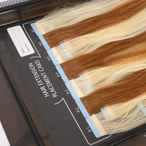 Miniatura 3 de Cinta en el kit de herramientas de extensión de cabello, tarjeta de papel, tablero de colocación de extensión de cabello, rollo de 3 yardas, cintas