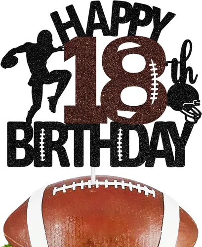 Miniatura 16 de Decoración para tartas de fútbol americano de 6 años, decoración de fiesta de cumpleaños de 6 años para niño