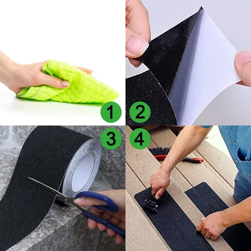 Miniatura 3 de COSIMIXO Cinta Antideslizante de Trabajo Pesado de 1" x 35 Pies, Mejor Fricción de 80 Grit, Agarre, Abrasiva para Escaleras Exterior/Interior Cinta