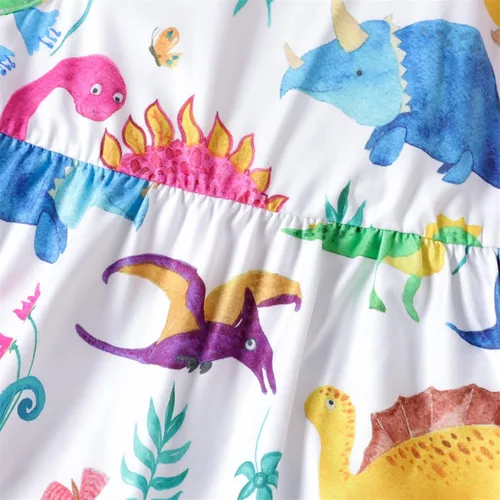 Miniatura 4 de PATPAT Toddler & Baby Girl Dresses Sleeveless Dinosaur & Ruffled Bowknot Tank Dresses for Kids, 18-24 Months to 5-6 Years