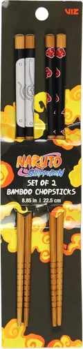 Miniatura 5 de Naruto Shippuden - Juego de 2 pares de palillos coleccionables de bambú de anime de 8.85 pulgadas de largo