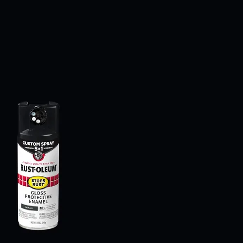 Miniatura 2 de Rust-Oleum 380397 Stops Rust - Pintura en aerosol personalizada 5 en 1, 12 onzas, color negro tinta brillante Tinta brillante negra