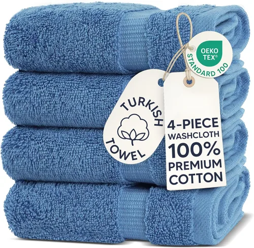 Miniatura 94 de Chakir Turkish Linens - Toallas turcas de 100% algodón, suaves y absorbentes (4 paños, color gris)