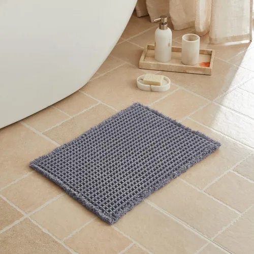 Miniatura 52 de Triohero Tapete de baño con diseño de gofre, tapete de baño pequeño y bohemio, antideslizante, lavable, ultra suave, súper absorbente, de secado