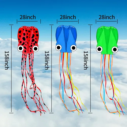 Miniatura 6 de Mint's Colorful Life Octopus Kite for Kids and Adults, Large 3D Software Octopus Kites with Long Tails, Huge Easy Flyer Kites for Beach Trip Family
