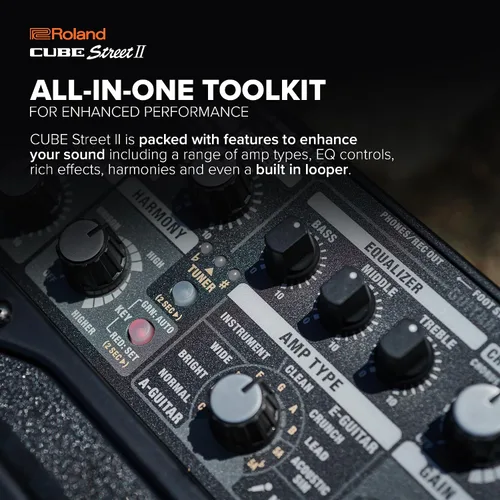 Miniatura 4 de Roland Cube Street II Amplificador estéreo portátil alimentado por batería Ideal para artistas callejeros Soporta micrófonos, instrumentos