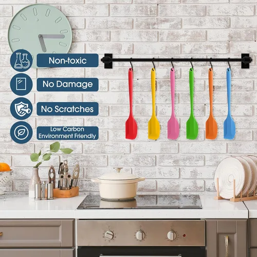 Miniatura 7 de Irenare 24 espátulas de silicona de 11 pulgadas, grandes espátulas de goma resistentes al calor, antiadherentes, flexibles, sin costuras, diseño