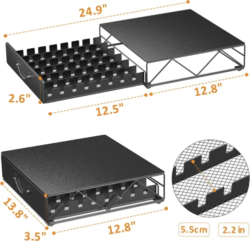 Miniatura 3 de HFHOME Cajón de cápsulas de café, soporte para 48 cápsulas de café Vertuoline, soporte de cajón de almacenamiento para tazas de 36 K, estación