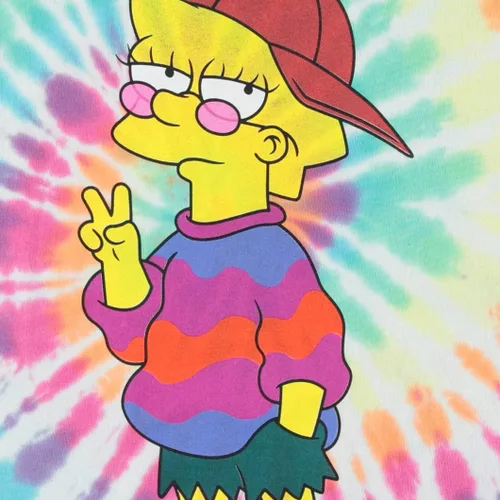 Miniatura 5 de The Simpsons Bart Simpson - Camisa clásica para hombre, Homer, Bart, Lisa, camiseta de teñido anudado