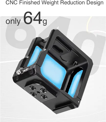 Miniatura 7 de Marco protector de jaula para GoPro Hero 11 Black Mini, aleación de aluminio, agujero de extensión de 1/4 pulgadas, carcasa de jaula de cámara