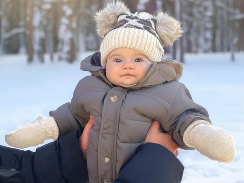 Miniatura 7 de Funky Junque Conjunto de gorro y mitones con doble pompón de pelo sintético para bebé – Gorro de invierno para recién nacidos de 0–9 meses