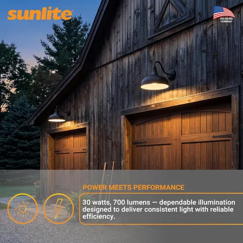 Miniatura 5 de Sunlite 81315-SU - Lámpara LED de cuello de cisne rústica, 30 vatios, 120 voltios, regulable, 700 lúmenes, vida útil de 50,000 horas, exterior