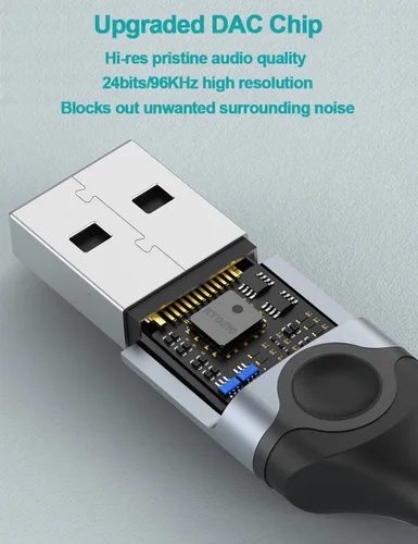 Miniatura 2 de DUKABEL Auriculares USB para PC, auriculares USB para juegos con micrófono para PC/PS4/PS5, auriculares negros con cancelación de ruido con control