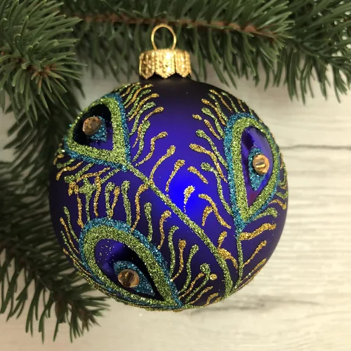 Miniatura 2 de Adornos de Navidad de vidrio pintados a mano de 3.15 pulgadas, bola colgante, adornos para árbol de Navidad, mini adornos para decoración