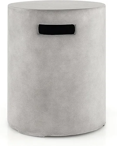 Miniatura 12 de Tangkula Mesa de cubierta de tanque de propano, cubierta de almacenamiento para tanque de gas al aire libre con almohadilla ajustable para los pies
