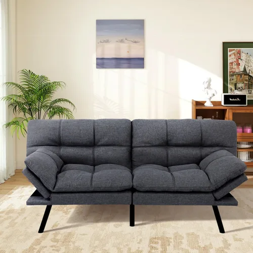 Miniatura 14 de MUUEGM Sofá cama futón de espuma viscoelástica, moderno sofá de oficina, cama convertible para espacios pequeños, apartamento, oficina, con respaldo
