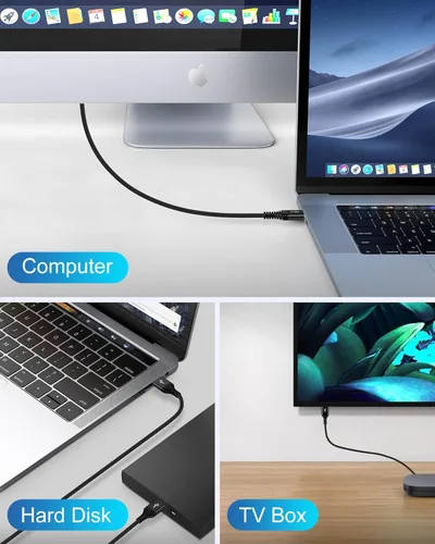 Miniatura 7 de Cable USB a USB de 10 pies, macho a macho, cable USB A a USB-A para discos duros WD, PC, Mac, laptop, PS4, Xbox, USB 3.0 tipo A, impresora, cable