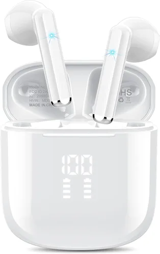 Miniatura 11 de OYIB Auriculares inalámbricos, auriculares Bluetooth 5.3 con 4 micrófonos ENC Clear Call, auriculares Bluetooth con control táctil, sonido estéreo