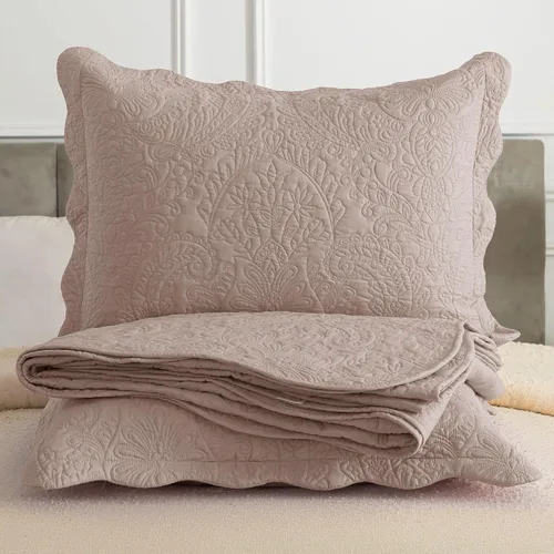 Miniatura 310 de HoneiLife - Juego de colcha de tamaño Queen, juego de ropa de cama de pana bordada de 3 piezas, colcha de lujo, ligera, cálida, para todas las Pana