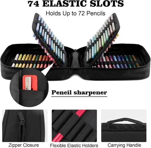 Miniatura 2 de Lápices de colores para libros de colorear para adultos, 72 lápices de dibujo con núcleos suaves a base de aceite, suministros de arte profesionales