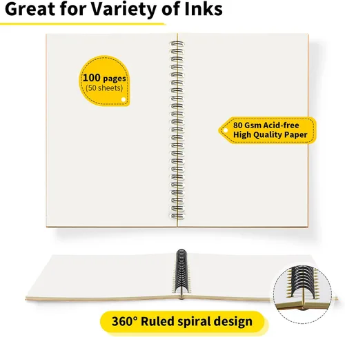 Miniatura 3 de Epakh Paquete de 22 cuadernos en espiral A5 a granel de tapa dura para el regreso a clases, de 5.5 x 8.3 pulgadas, cuaderno de papel para el primer