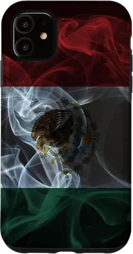 iPhone 11 Smoky Mexico Flag - Funda de orgullo mexicano estilo humo