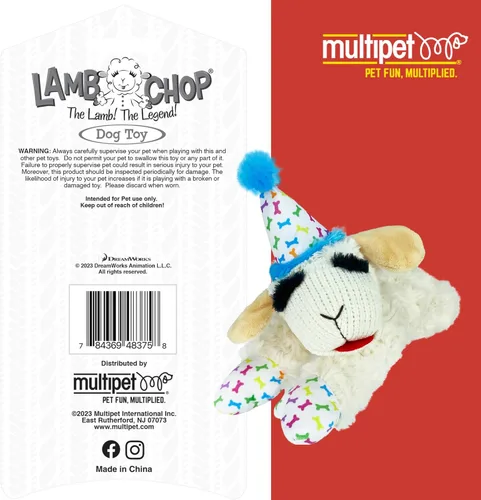 Miniatura 5 de Multipet Lamb Chop Juguete de Peluche para Perros - Juguete Chirriante para Todos los Perros - Peluche Extra Suave - Animal de Peluche