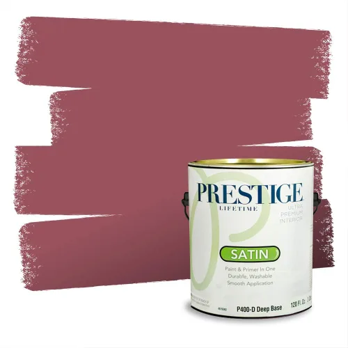 Miniatura 325 de Prestige Paints Pintura exterior e imprimación en uno, 1 galón, plano, coincidencia comparable de Valspar* Amber Rose*