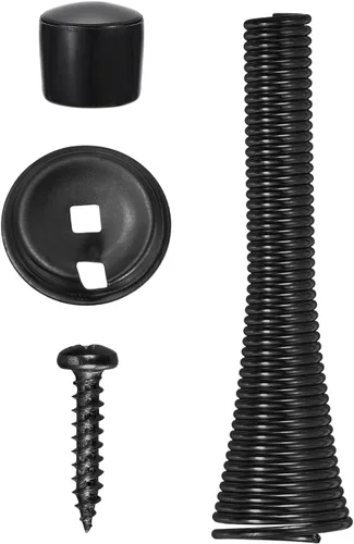 Miniatura 4 de uxcell 4 topes de puerta de resorte, tope de puerta flexible de 3 pulgadas con parachoques de goma y tornillos para proteger la parte inferior