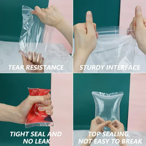 Miniatura 3 de Bolsas de polietileno de plástico con cremallera grande de 12 x 18 pulgadas (200 unidades) - Bolsas transparentes con cierre de 2 mil
