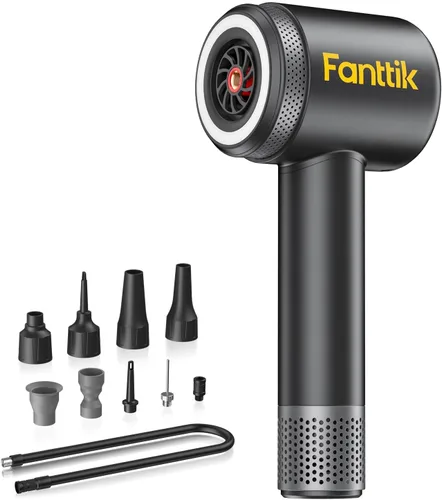 Fanttik X9 Clásico Inflador/Soplador 2-EN-1, Inflador de Neumáticos Compresor de Aire Portátil con Luz y Banco de Energía, Bomba de Aire Inalámbrica