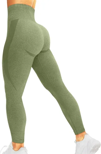 Miniatura 26 de HIGORUN - Leggings sin costuras para mujer, moldeadores, con diseño gráfico de sonrisas, de cintura alta, para el gimnasio, yoga o hacer ejercicio
