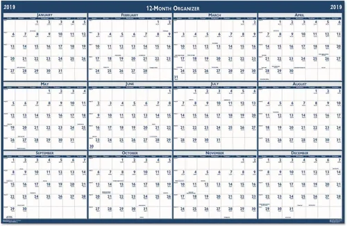 Miniatura 2 de Doolittle 3961 - Calendario anual de pared reciclado, reversible/borrable, 32 x 48 pulgadas, 2020