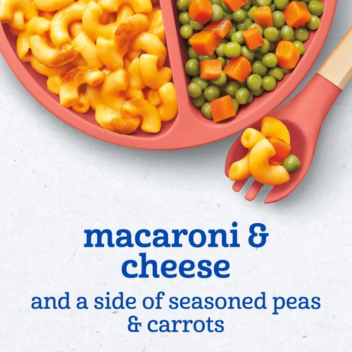 Miniatura 3 de Gerber Hora de Comer para Niños Pequeños Macarrones y Queso con Acompañamiento de Guisantes y Zanahorias Sazonados, 6.6 Onzas (Paquete de 8)