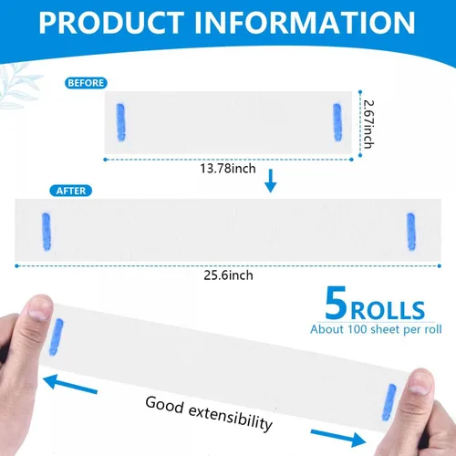 Miniatura 2 de SenseYo 5 rollos de tiras de papel de peluquería desechables de tejido, banda elástica para el cuello, suministros de peluquería, herramienta