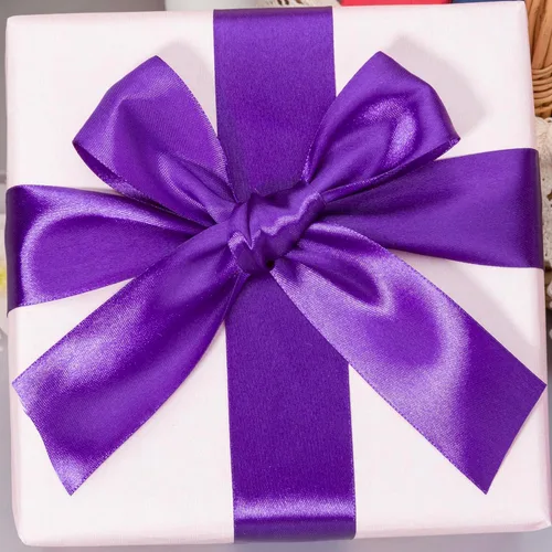 Miniatura 2 de YASEO Cinta de satén liso morado de 1 1/2 pulgadas, cinta de tela artesanal de 50 yardas para envolver regalos, ramos florales, decoración de fiesta