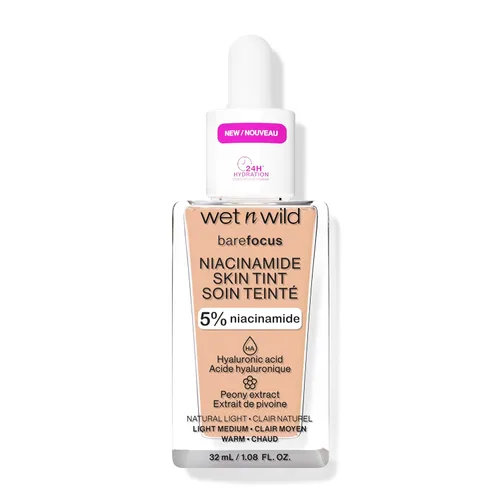Miniatura 6 de wet n wild Bare Focus Tinte para la Piel, Enriquecido con 5% Niacinamida, Cobertura Ligera Transparente Modulable, Acabado Radiante Natural, Claro