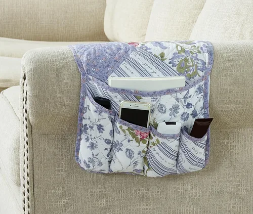Miniatura 29 de Brilliant Sunshine - Organizador de apoyabrazos de sofá de terciopelo gris con 5 bolsillos, soporte antideslizante para sillón reclinable