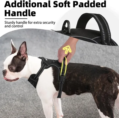 Miniatura 2 de PUPTECK Arnés para perro sin tirones para perros grandes, arnés para perro ajustable reflectante con mango de fácil control, arnés para mascotas