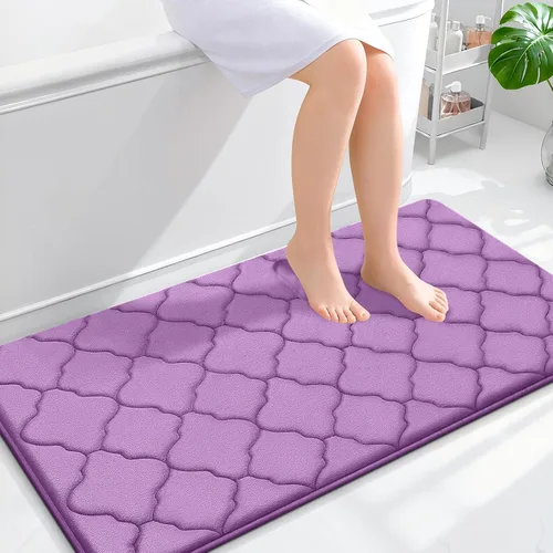 Miniatura 175 de OLANLY Alfombra de Baño de Espuma Viscoelástica de 24 x 16 pulgadas, Ultra Suave y Absorbente, Alfombras de Baño Antideslizantes, Cómodas, Lavables
