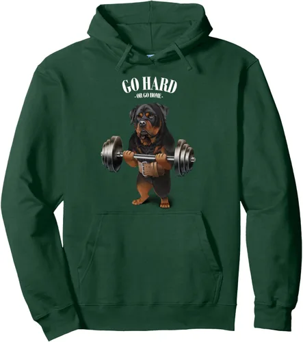 Miniatura 12 de Rottweiler - Sudadera con capucha para levantamiento de pesas y gimnasio, Negro, S