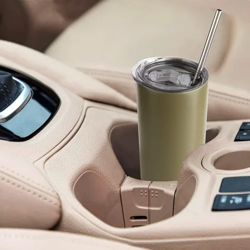 Miniatura 6 de Paquete de 6 vasos delgados de acero inoxidable, vaso de agua de doble aislamiento de 20 onzas con 6 popotes y 3 cepillos, taza de viaje al vacío