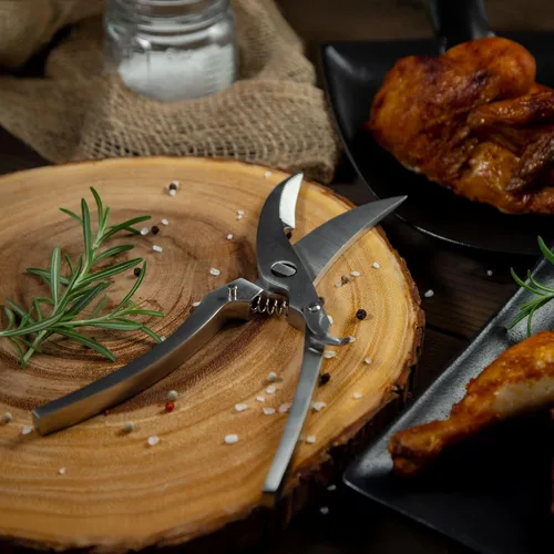 Miniatura 4 de Küchenprofi - Tijeras de cocina multiusos, acero inoxidable curvado de 9.5 pulgadas, aptas para lavavajillas, tijeras de aves de corral y carne