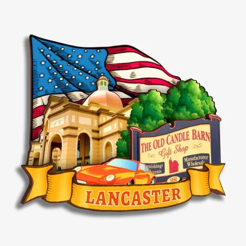 Miniatura 15 de Lancaster Pennsylvania USA America - Imán de madera para nevera, colección de madera, madera 3D, hecho a mano, recuerdos de la ciudad, imán