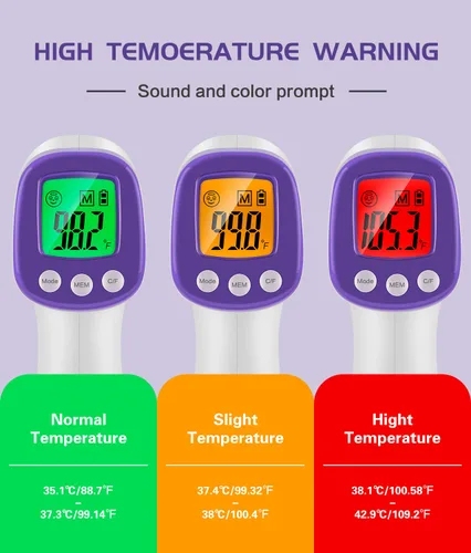 Miniatura 2 de WWDOLL Termómetro infrarrojo para la frente de adultos, sin contacto, termómetro digital con sensor de alto calibre con pantalla LCD